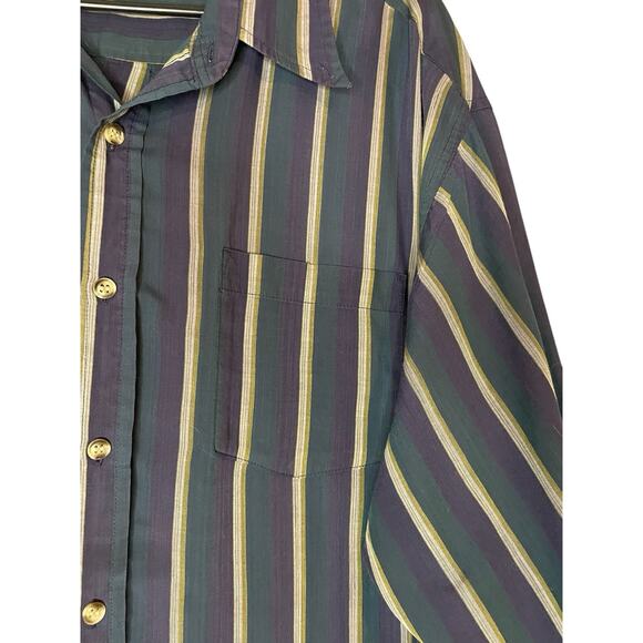 Vintage Wentworth Plus Size XXL Mens Long Sleeve Button Up Shirt Striped Office - Picture 6 of 6